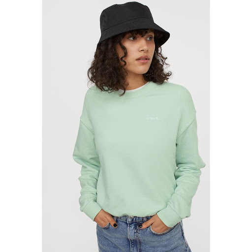 H&M_스웨트셔츠 민트그린 LOVE
