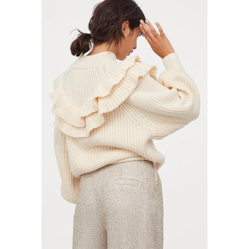 H&M_시퀸 와이드팬츠 라이트 베이지