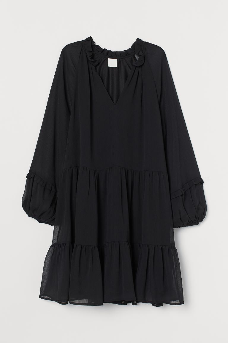 H&M_시폰 드레스 블랙
