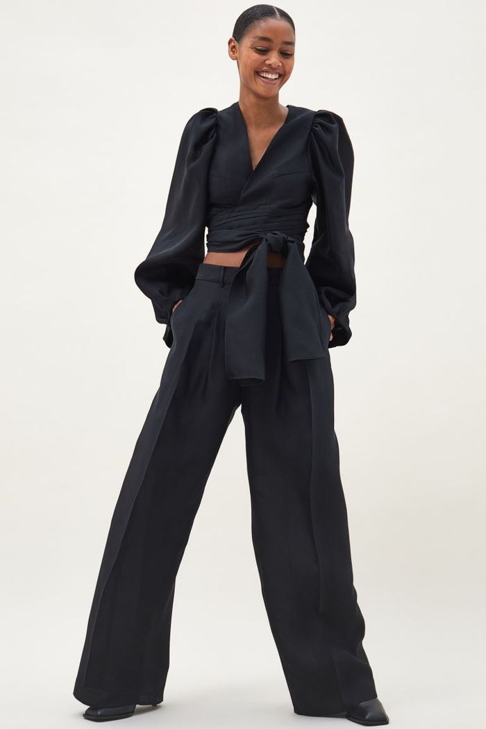 H&M_실크 블렌드 크롭트 볼레로 탑
