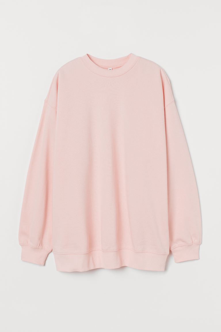 H&M_오버사이즈 스웨트셔츠 라이트 핑크