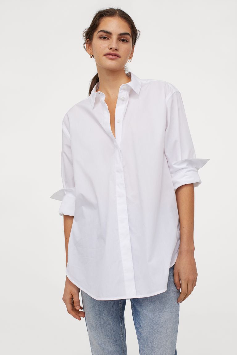 H&M_오버사이즈 코튼 셔츠