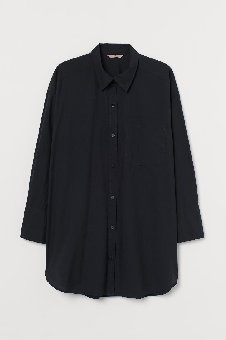 H&M_오버사이즈 코튼 셔츠
