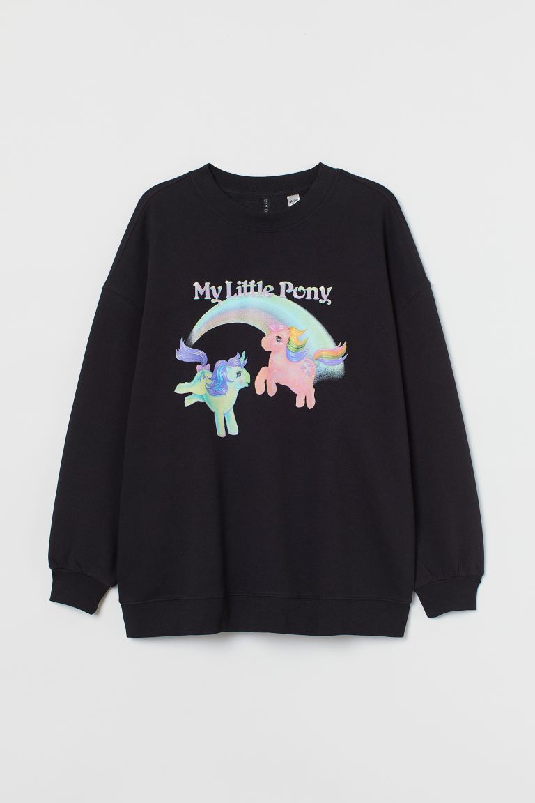 H&M_오버사이즈 프린트 스웨트셔츠