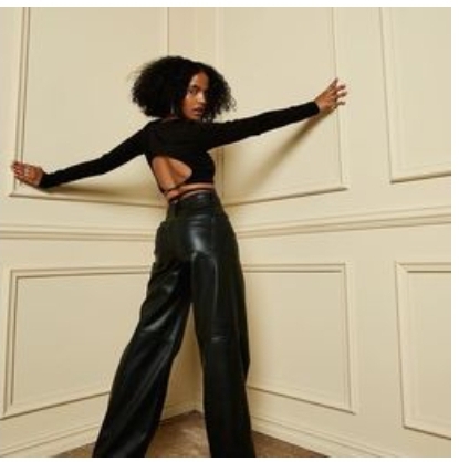 H&M_오픈백 탑 블랙