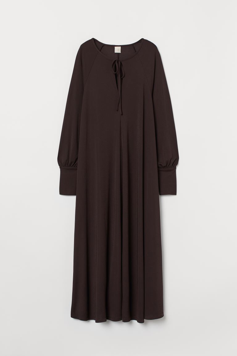 H&M_와이드 드레스 다크 브라운