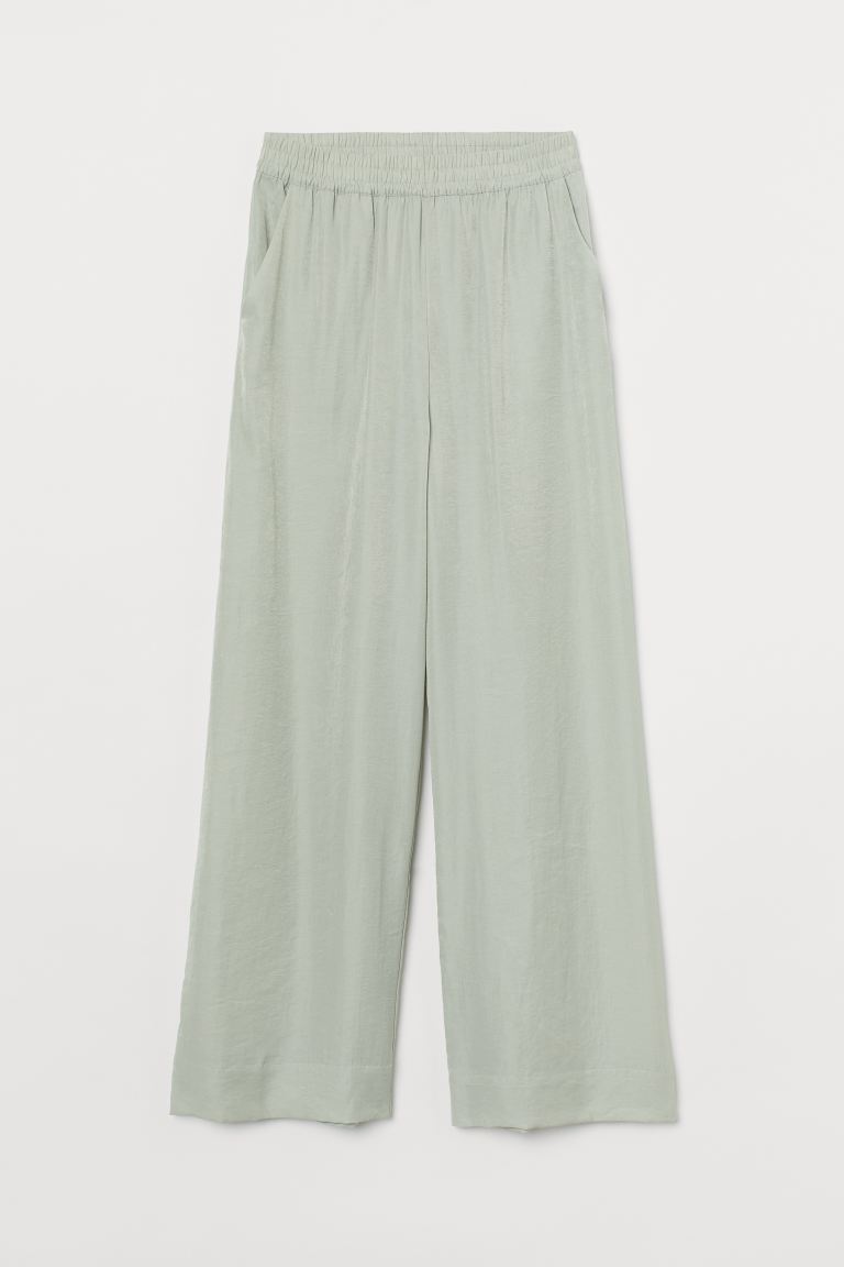 H&M_와이드 팬츠 라이트 그린