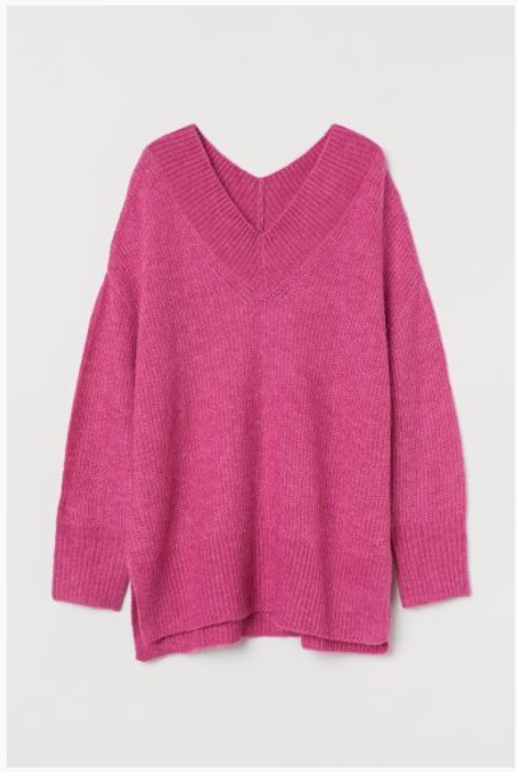 H&M_울 블렌드 V넥 스웨터 thumbnail