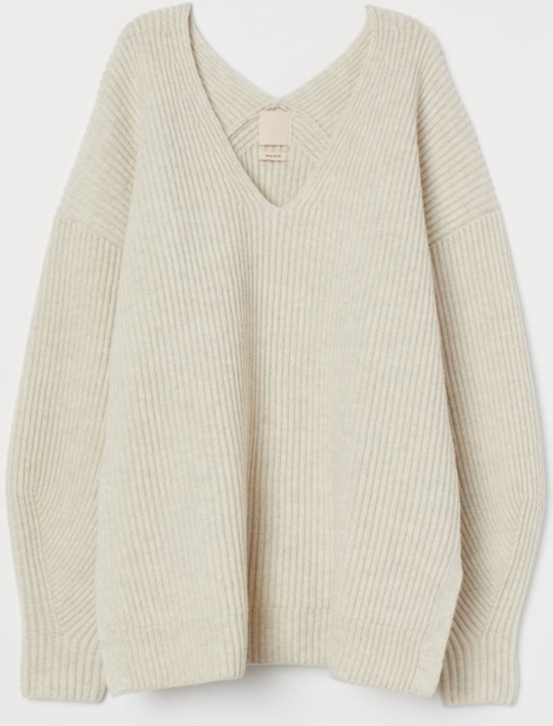 H&M_울 블렌드 V넥 스웨터