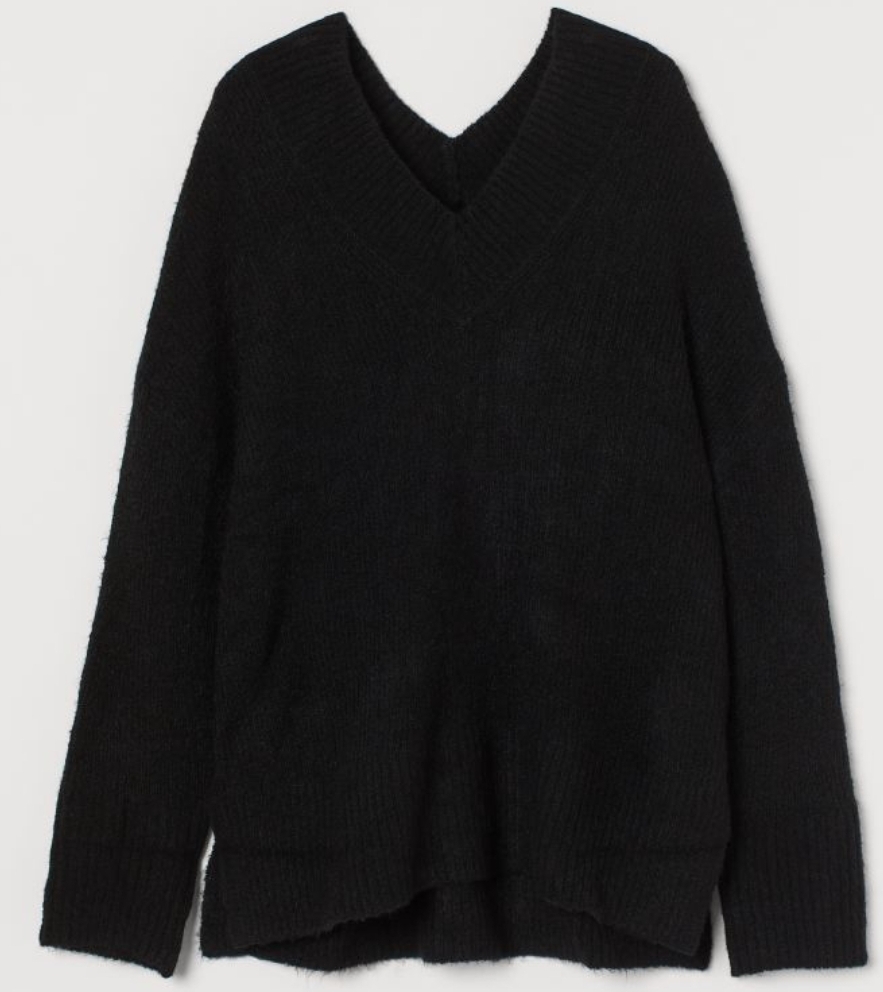 H&M_울 블렌드 V넥 스웨터