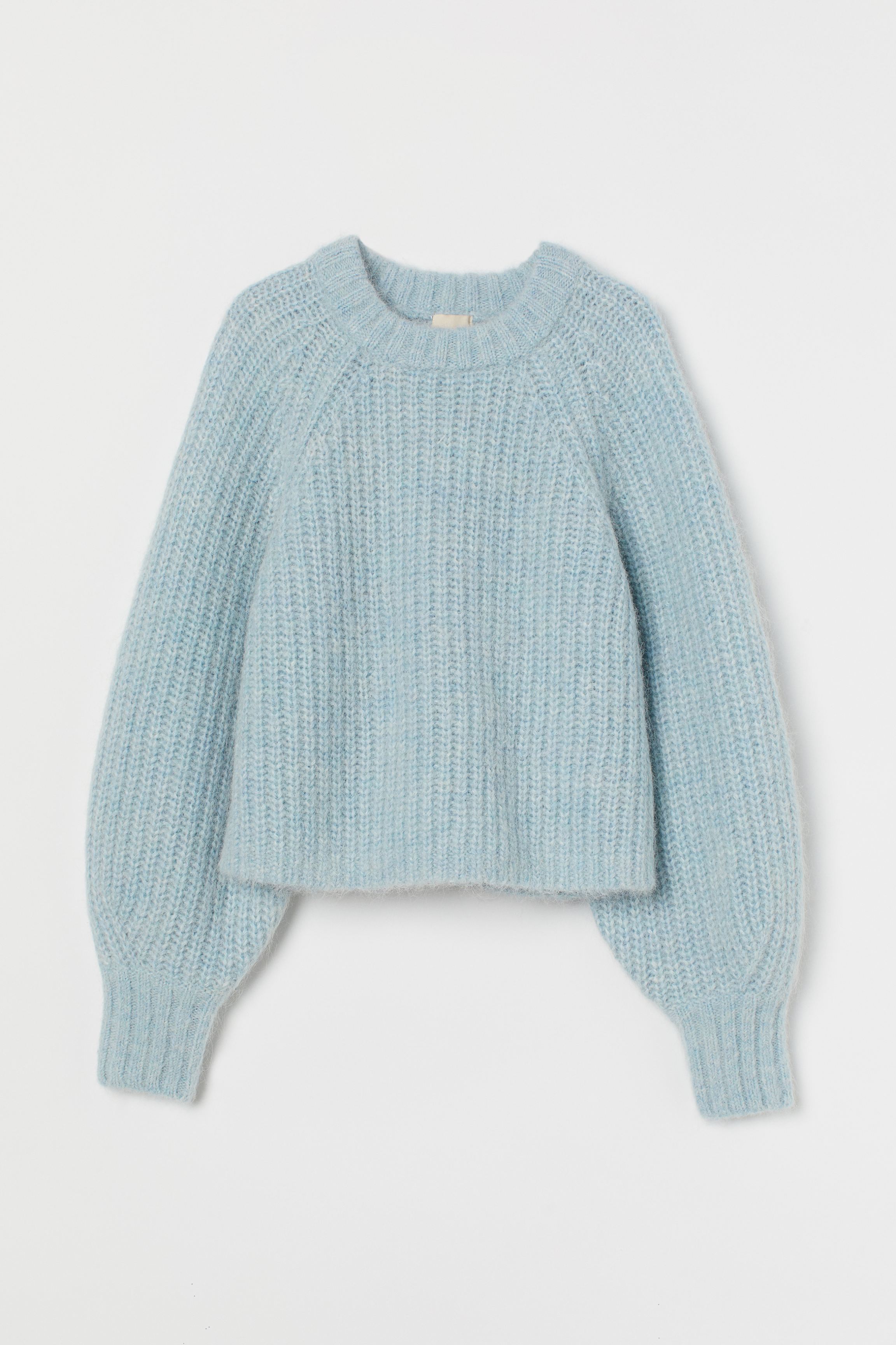 H&M_울 블렌드 스웨터 라이트 터쿼이스