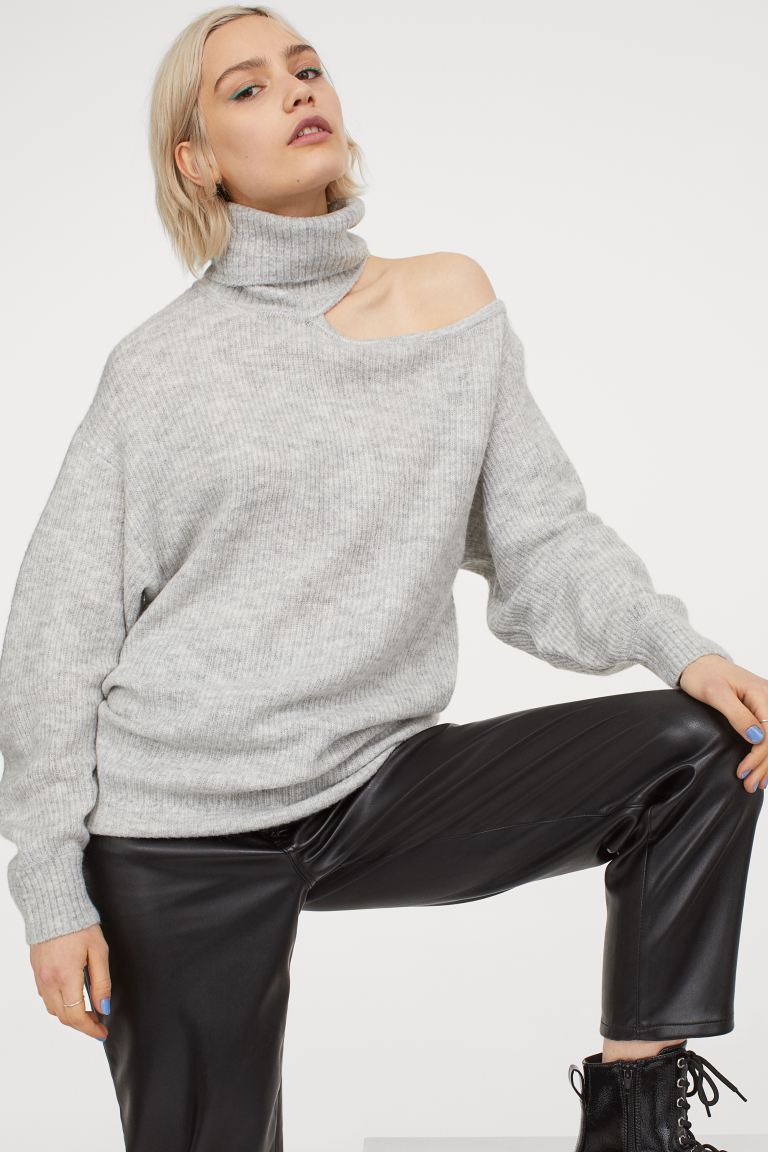 H&M_원숄더 터틀넥 스웨터