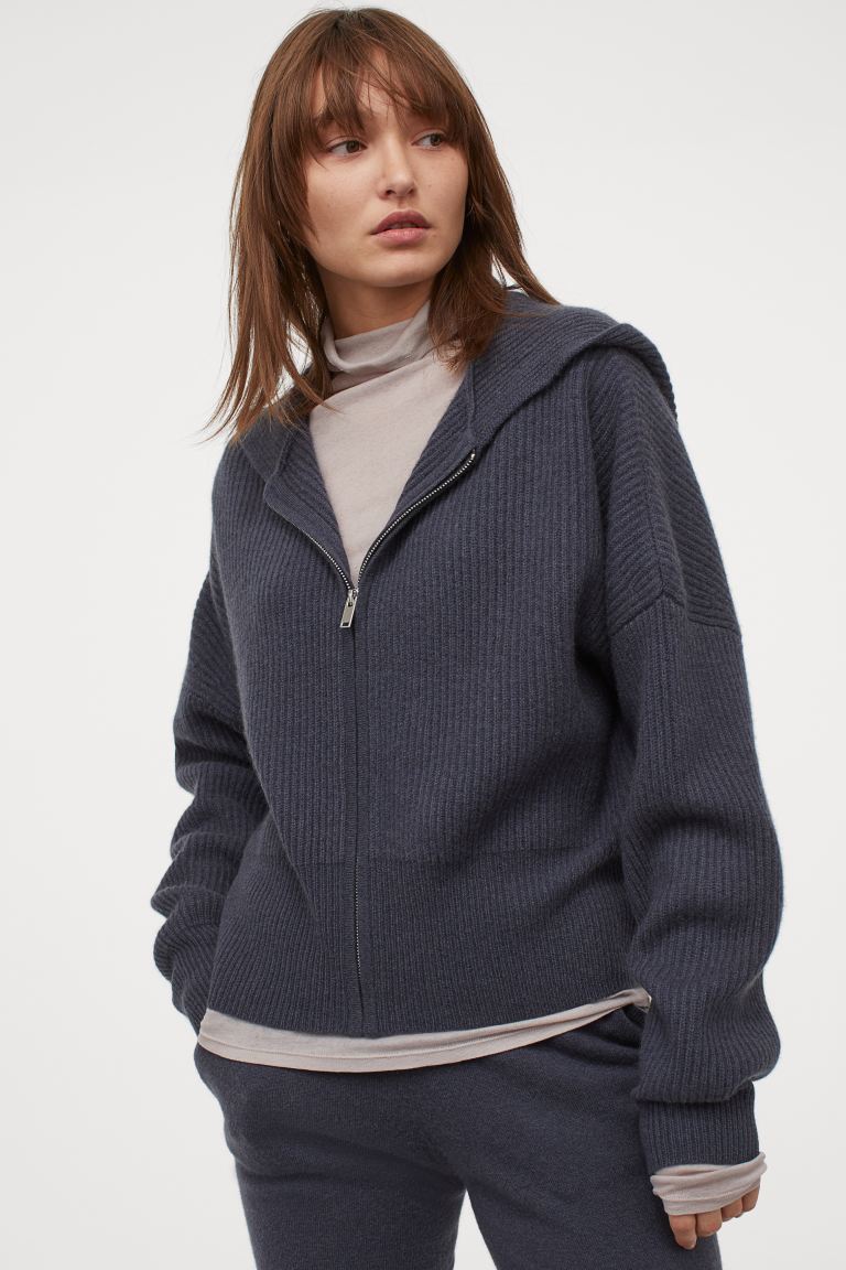 H&M_캐시미어 집업 후디