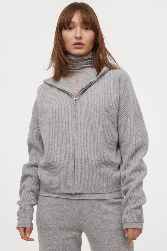 H&M_캐시미어 집업 후디