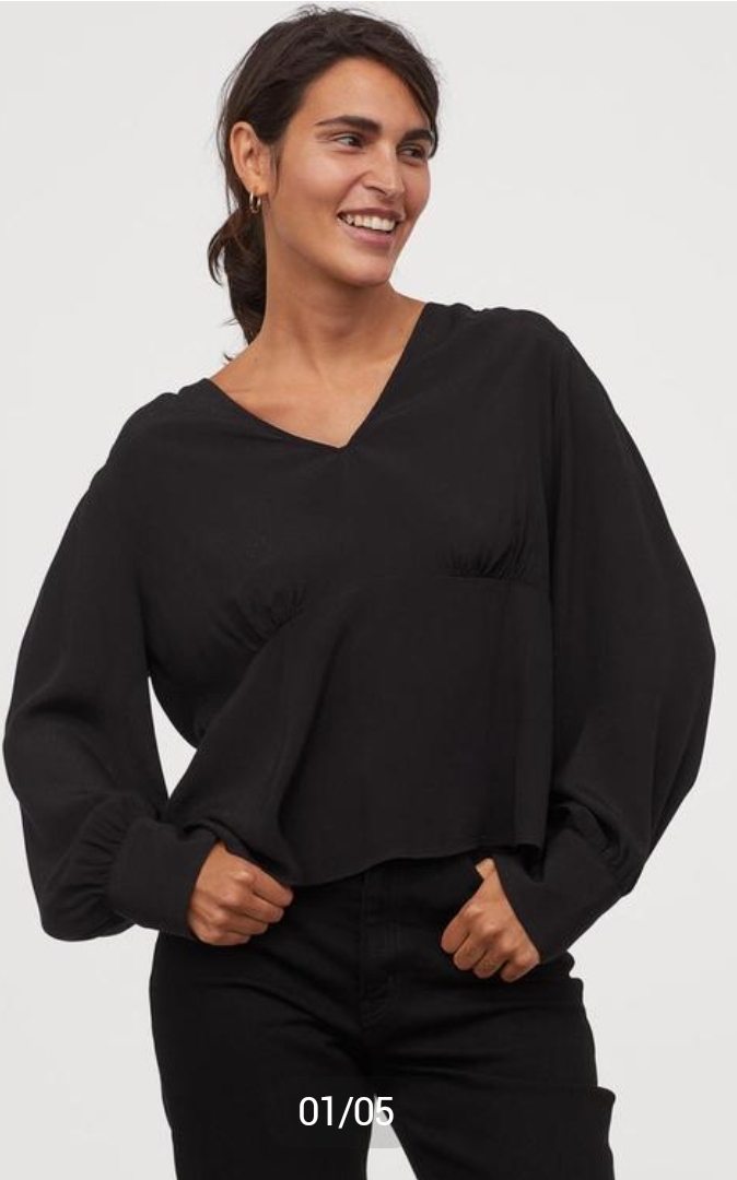 H&M_크레이프 블라우스