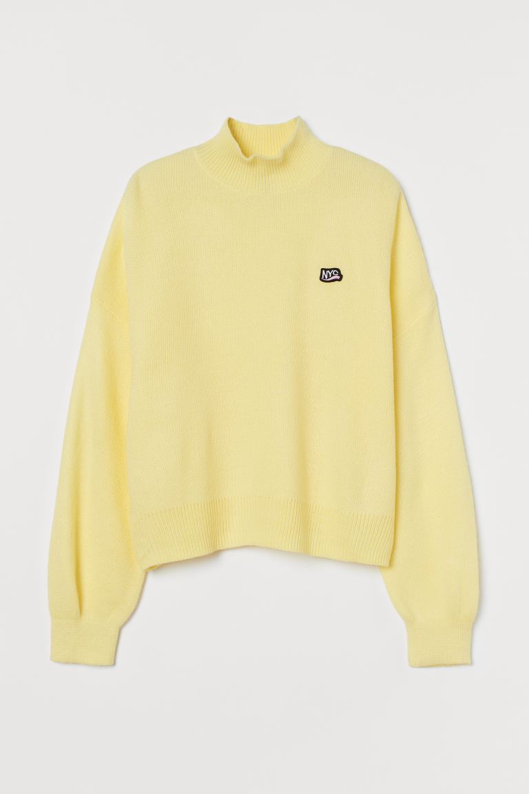 H&M_터틀넥 스웨터 라이트 옐로
