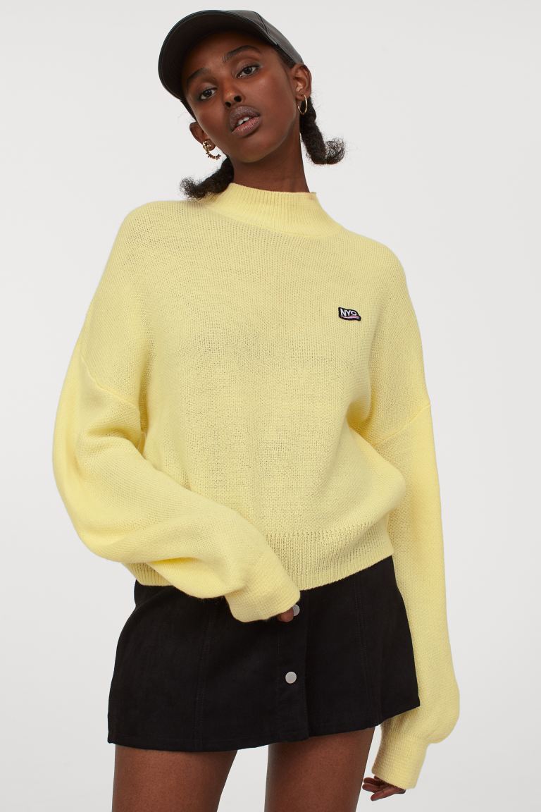 H&M_터틀넥 스웨터 라이트 옐로