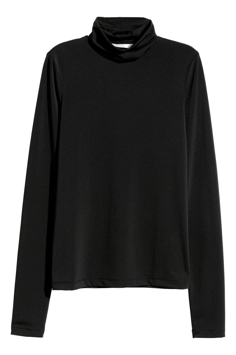 H&M_터틀넥 탑 블랙