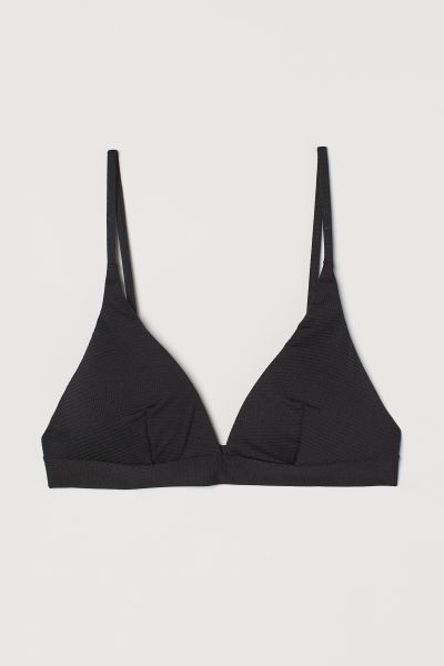 H&M_트라이앵글 패드컵 비키니 상의 블랙