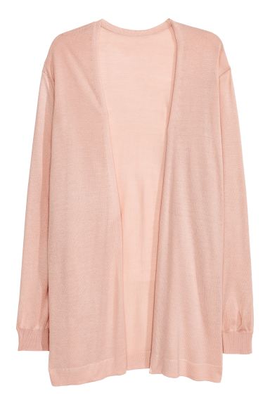 H&M_파인니트 가디건 파우더 핑크