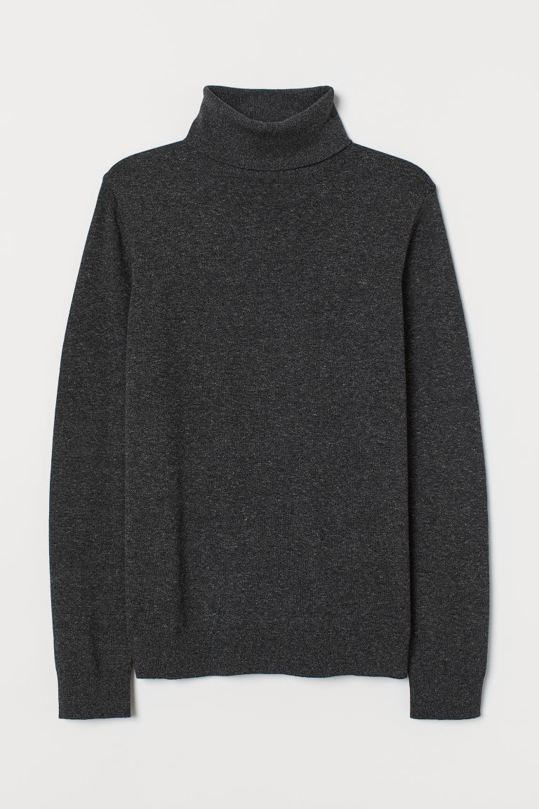 H&M_파인니트 터틀넥 스웨터 블랙