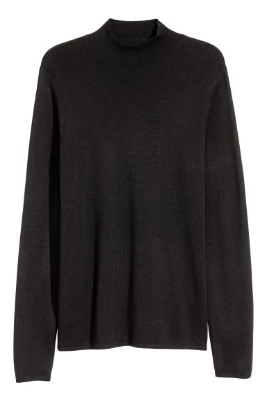H&M_파인니트 터틀넥 스웨터 블랙