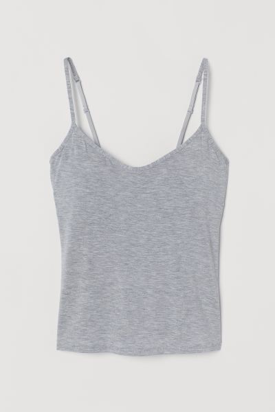 H&M_패드컵 스트랩 탑 라이트 그레이