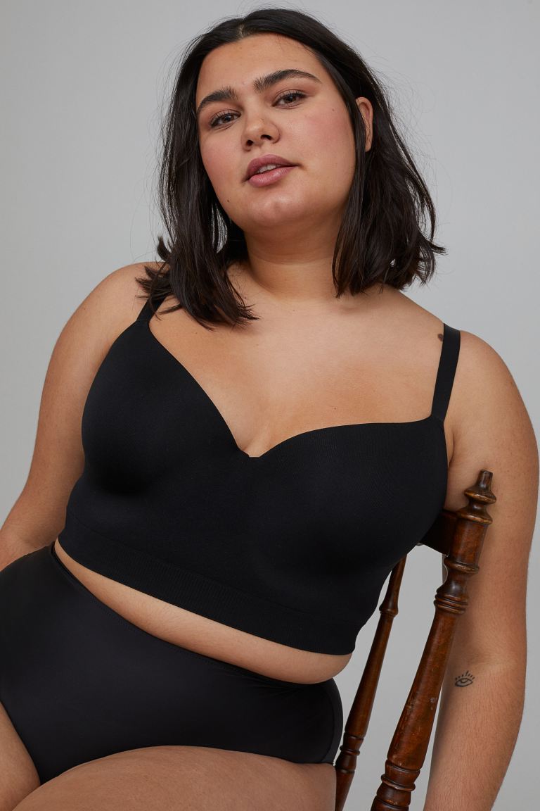 H&M_패드컵 저지 브라