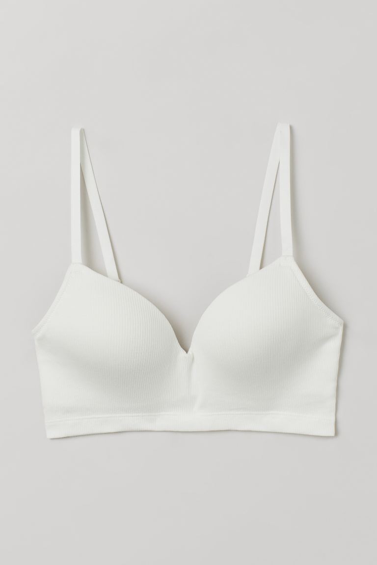 H&M_패드컵 저지 브라 화이트