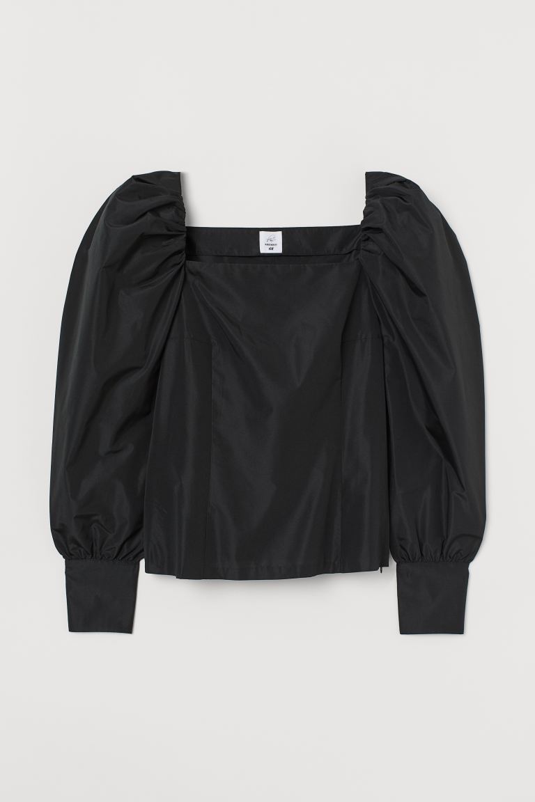 H&M_퍼프 슬리브 블라우스