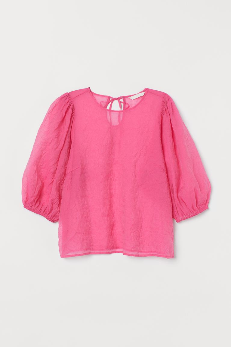H&M_퍼프 슬리브 블라우스
