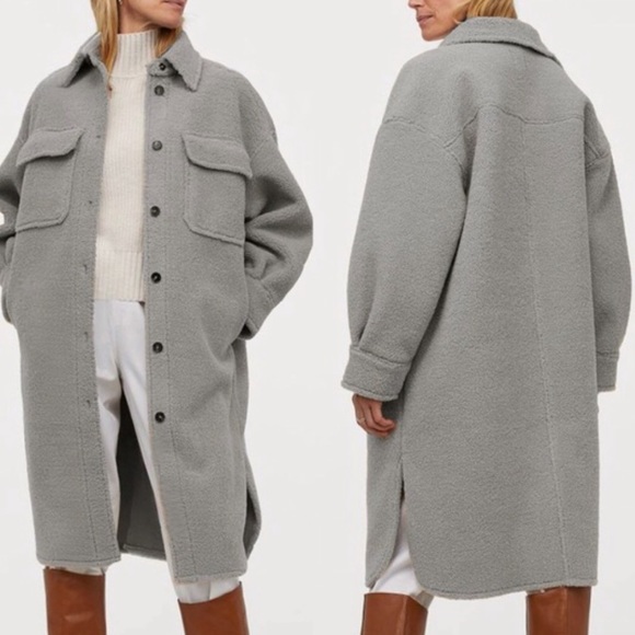 H&M_페이크 시어링 셔츠 재킷