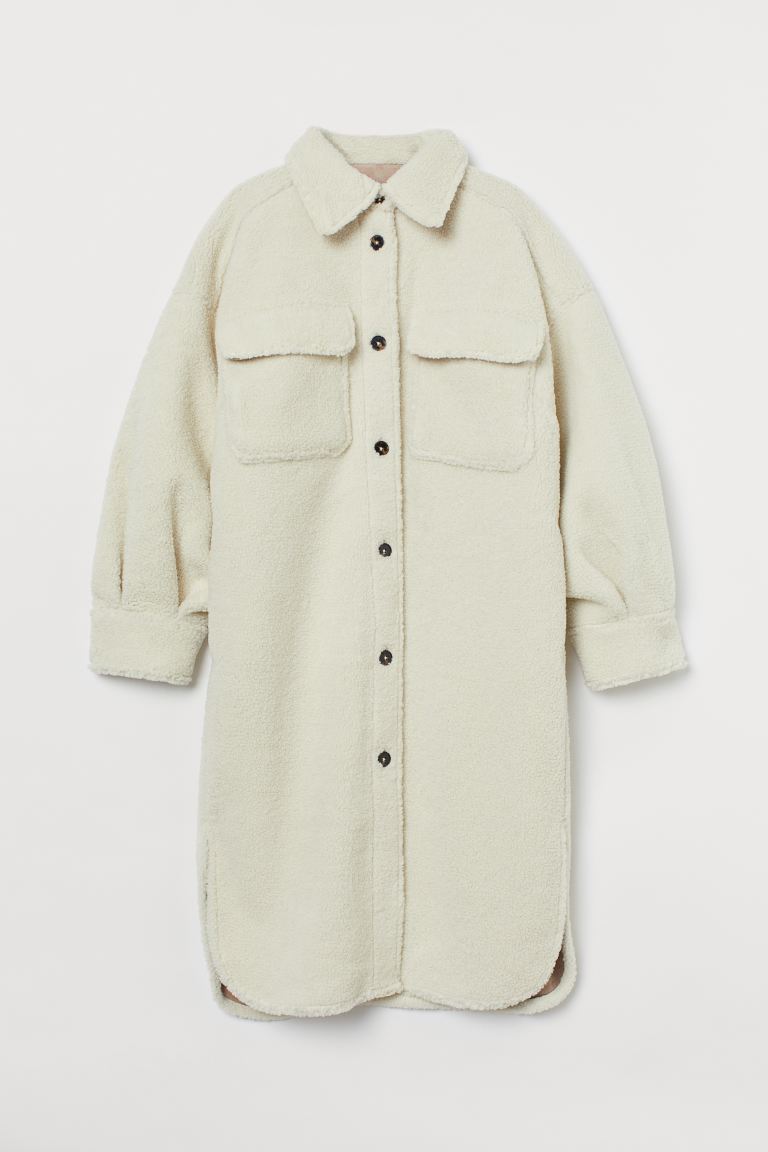 H&M_페이크 시어링 셔츠 재킷 화이트