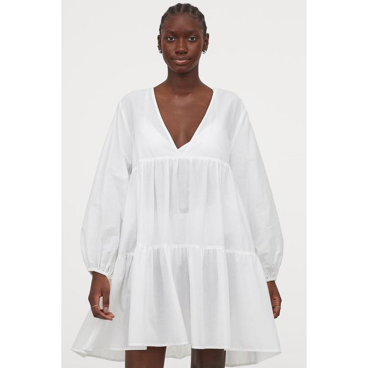 H&M_포플린 비치 드레스