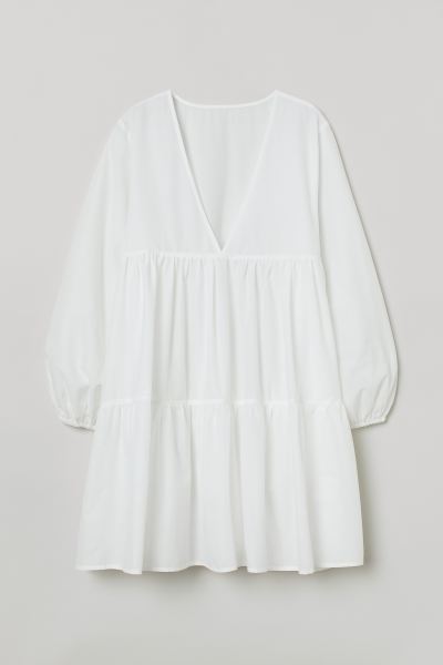 H&M_포플린 비치 드레스 화이트