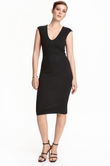 H&M_피티드 드레스 블랙