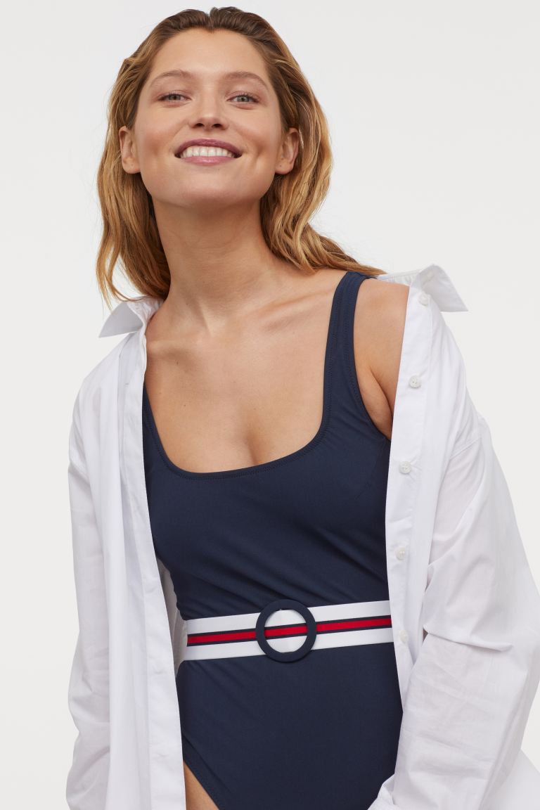 H&M_하이 레그 벨티드 수영복