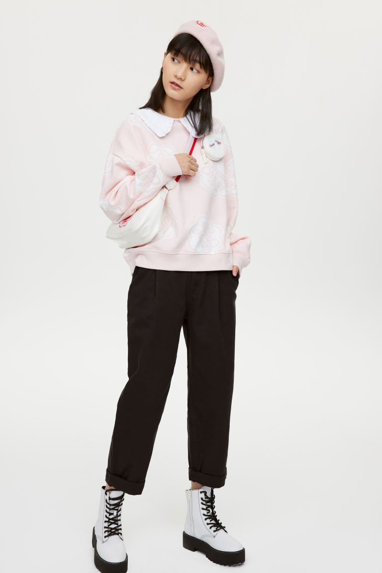 H&M_하이웨이스트 트윌 팬츠 thumbnail