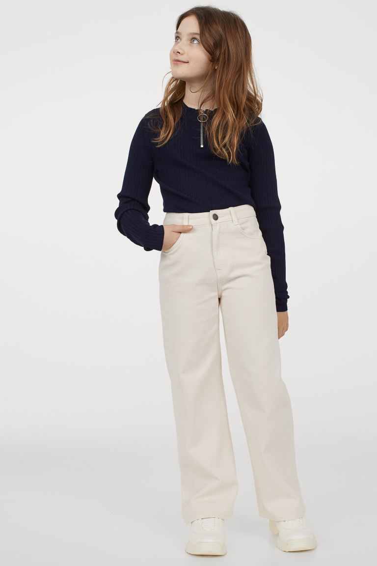 H&M_하이웨이스트 트윌 팬츠