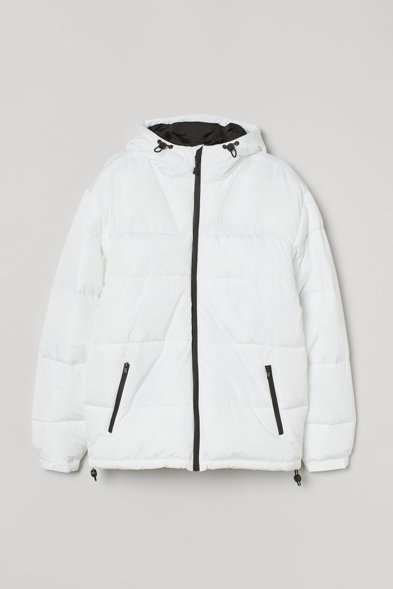 H&M_후드 퍼프 재킷 화이트