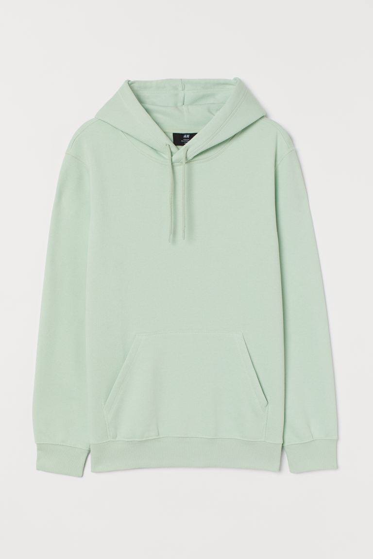 H&M_후드티 민트그린