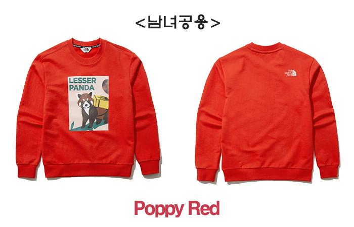 노스페이스_고그린스웻셔츠 POPPY RED