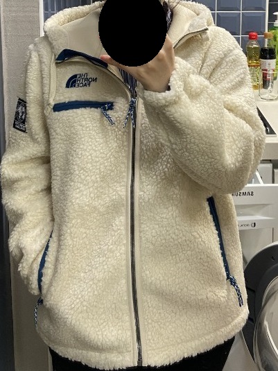 노스페이스_노벨티세이브더얼스플리스후디 크림