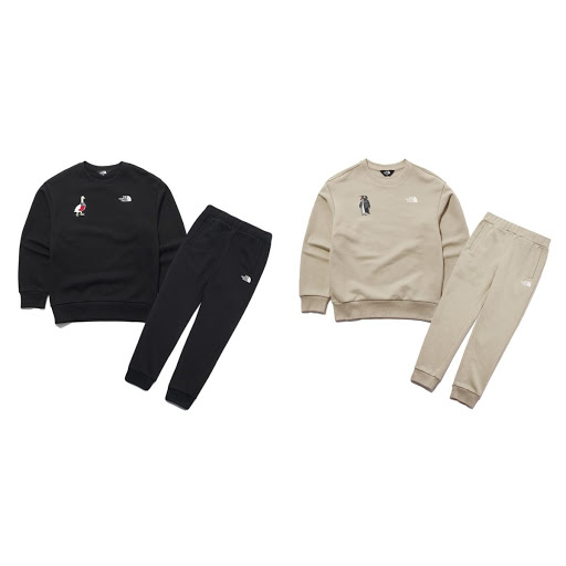 노스페이스_키즈그래픽스웻셔츠세트 BEIGE