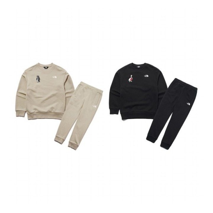 노스페이스_키즈그래픽스웻셔츠세트 BEIGE