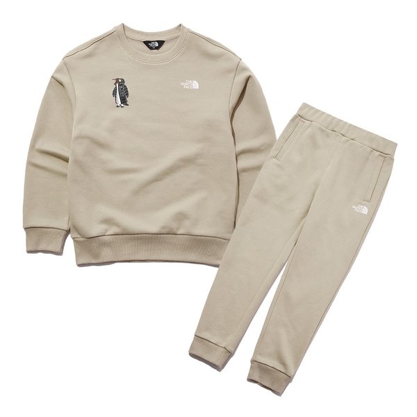 노스페이스_키즈그래픽스웻셔츠세트 BEIGE thumbnail