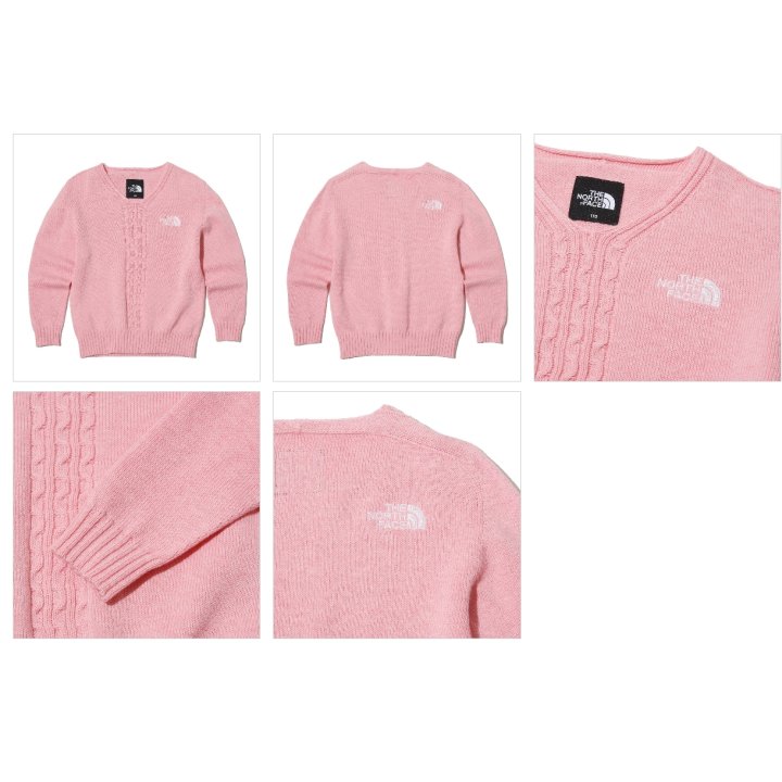 노스페이스_키즈브이넥스웨터 PINK