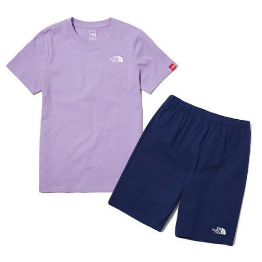 노스페이스_키즈우븐쇼츠라운지세트 LILAC