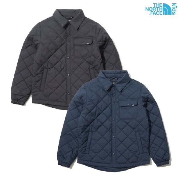 노스페이스_키즈퀼티드셔츠자켓 DARK GRAY
