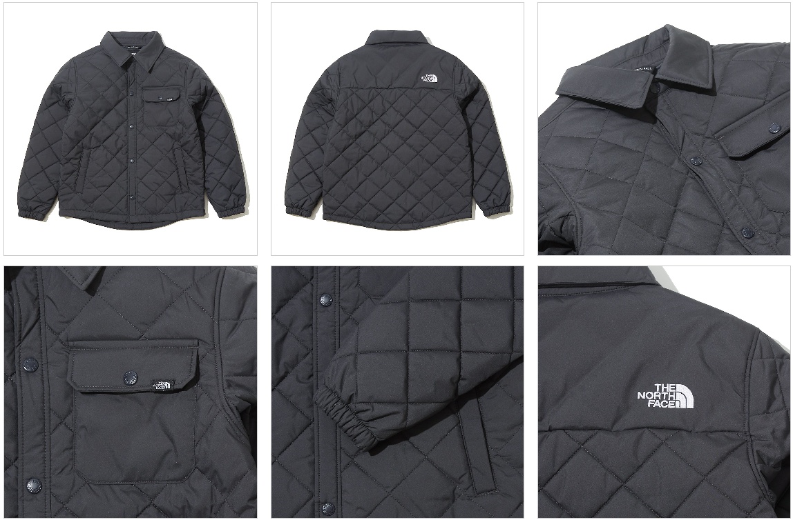 노스페이스_키즈퀼티드셔츠자켓 DARK GRAY